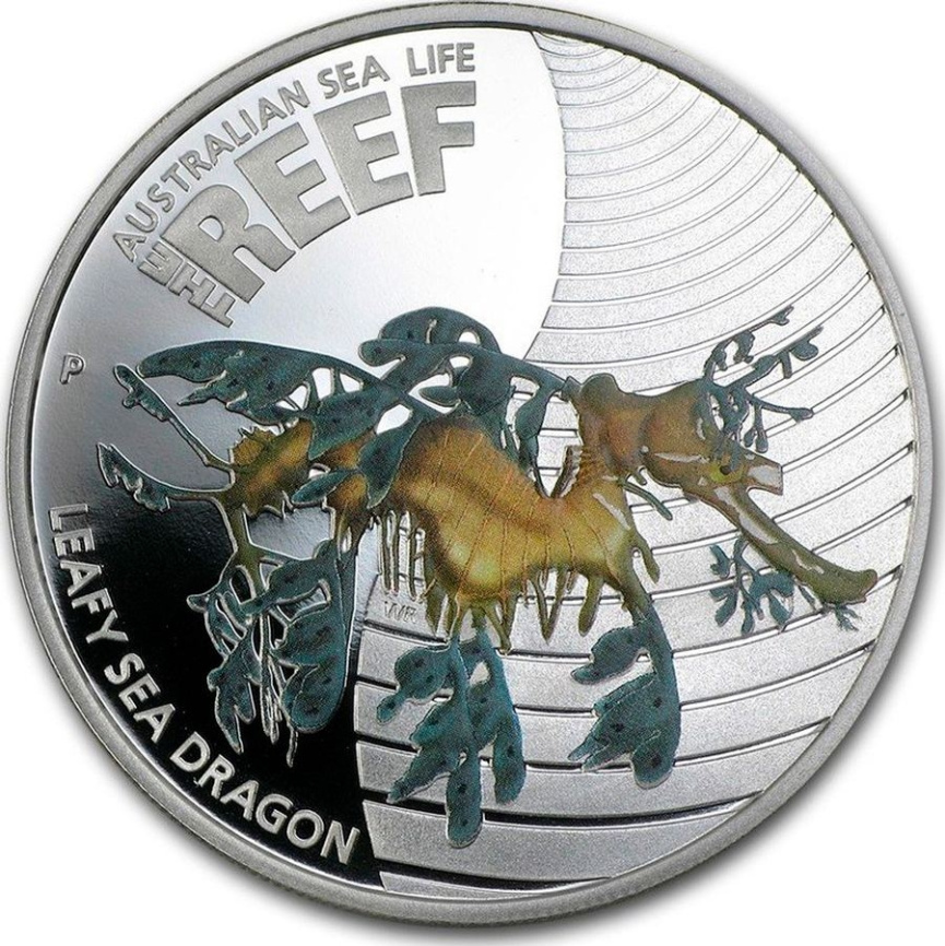 Морской дракон "Риф. Морская жизнь Австралии" - 50 центов, 2009 год, серебро фото 1