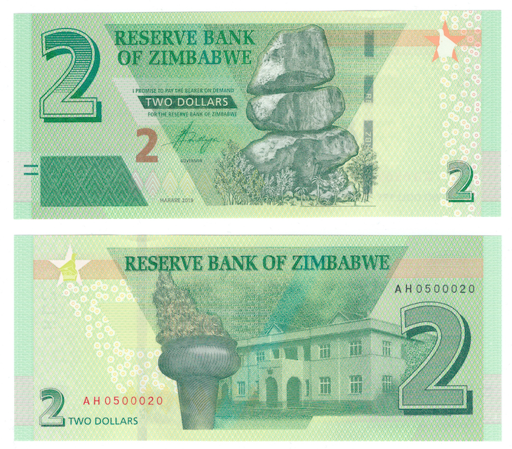 Зимбабве | 2 доллара | 2019 год фото 1