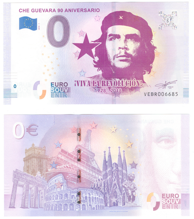0 евро (euro) сувенирные - 90 лет со дня рождения Че Гевары, 2018 год фото 1