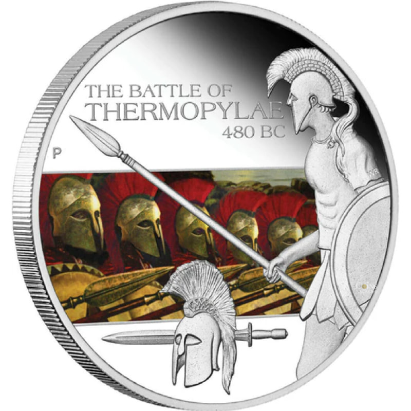 Битва при Фермопилах, серия Известные битвы в истории - Тувалу, 2009 год фото 1