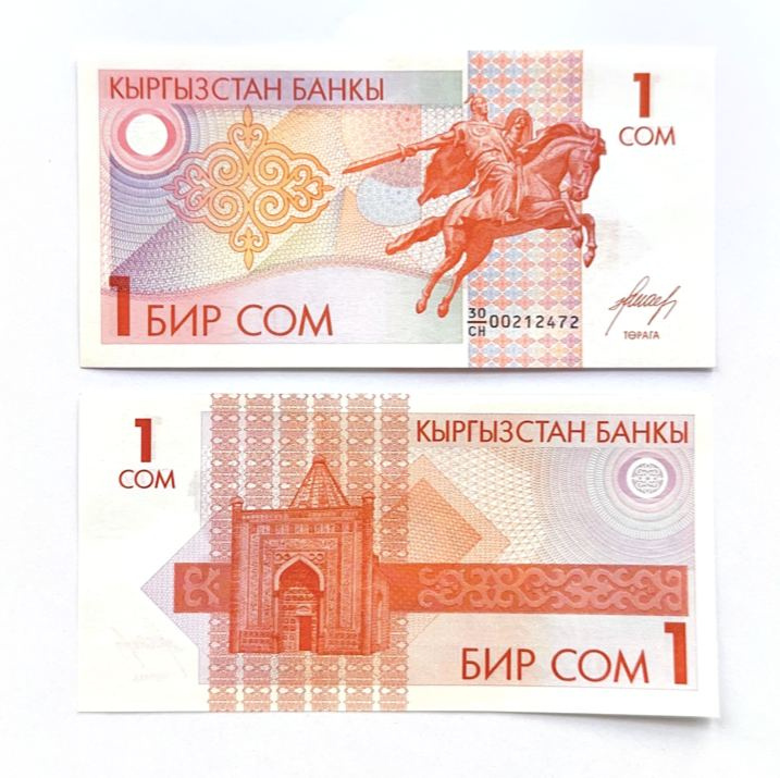 Кыргызстан 1 сом 1993 год фото 1
