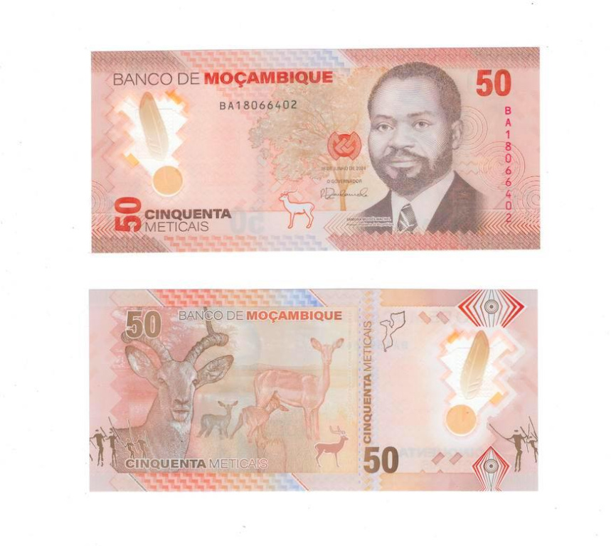 Мозамбик 50 метикал 2024 год (полимер) фото 1