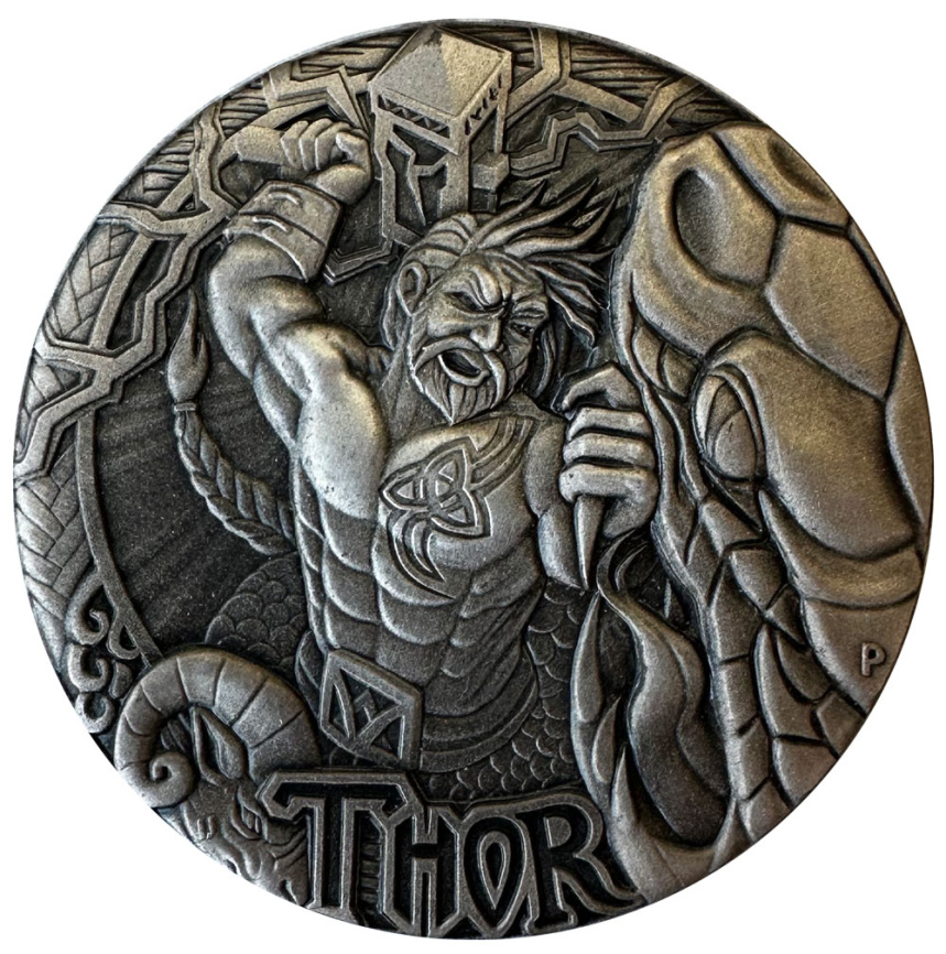 ТОР (Thor) - Тувалу, 2 доллара, 2 oz, 2016 год фото 1
