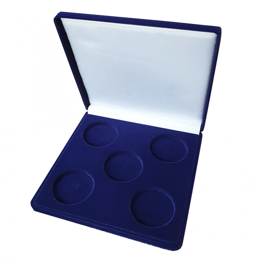 Коробка на 5 монет в капсулах (диаметр 46 мм) квадратная фото 1