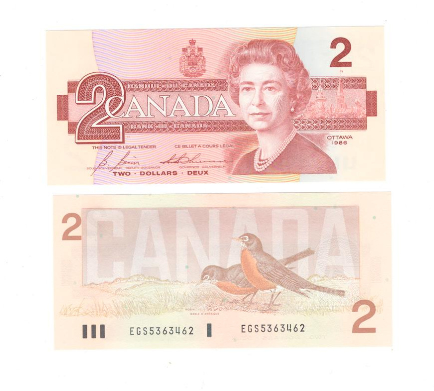 Канада 2 доллара 1986 год фото 1