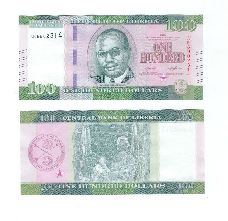 Либерия 100 долларов 2022 год фото 1