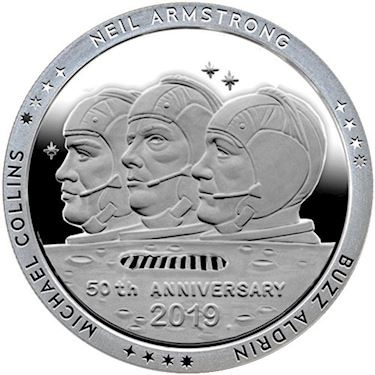 Аполлон 11 - Экипаж | серебро 2019 год | раунд фото 1