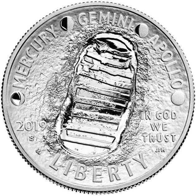 Аполлон 11, 1 доллар, США, 2019 год, UNC фото 2