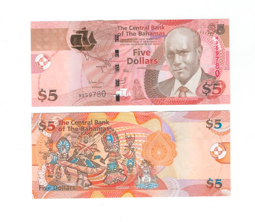 Багамские острова 5 долларов 2013 год фото 1