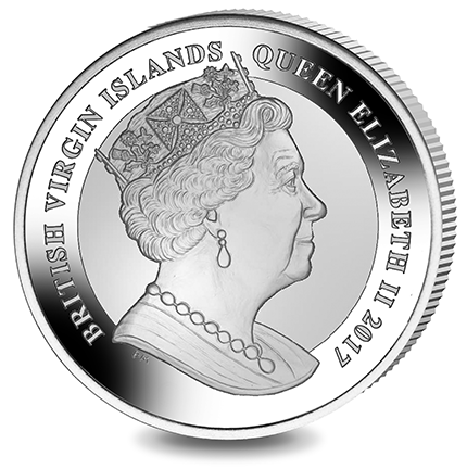 Джон Кеннеди, 1 доллар, Британские Виргинские острова, 2017 год фото 2