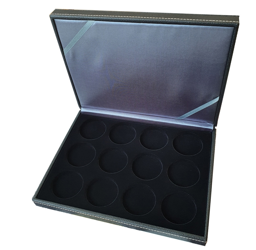 Коробка Nera XM из искусственной кожи для 12 монет в капсулах (диаметр 46 мм) фото 1