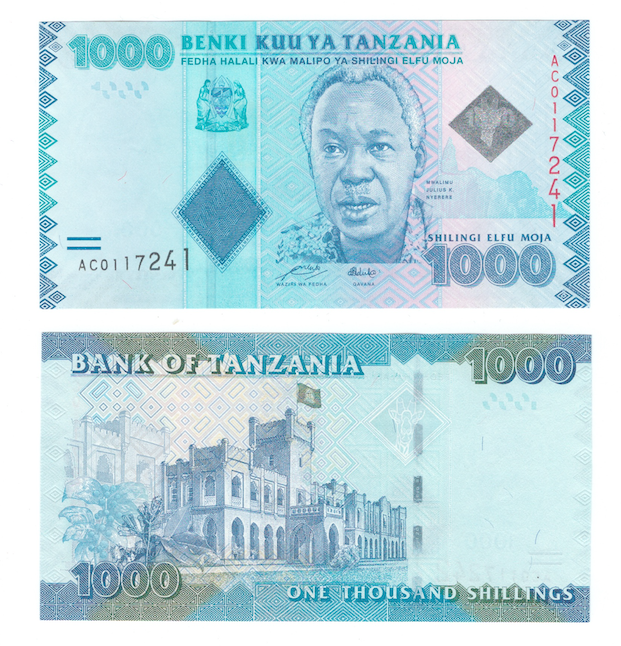 Танзания 1000 шиллингов 2015-2019 годы фото 1