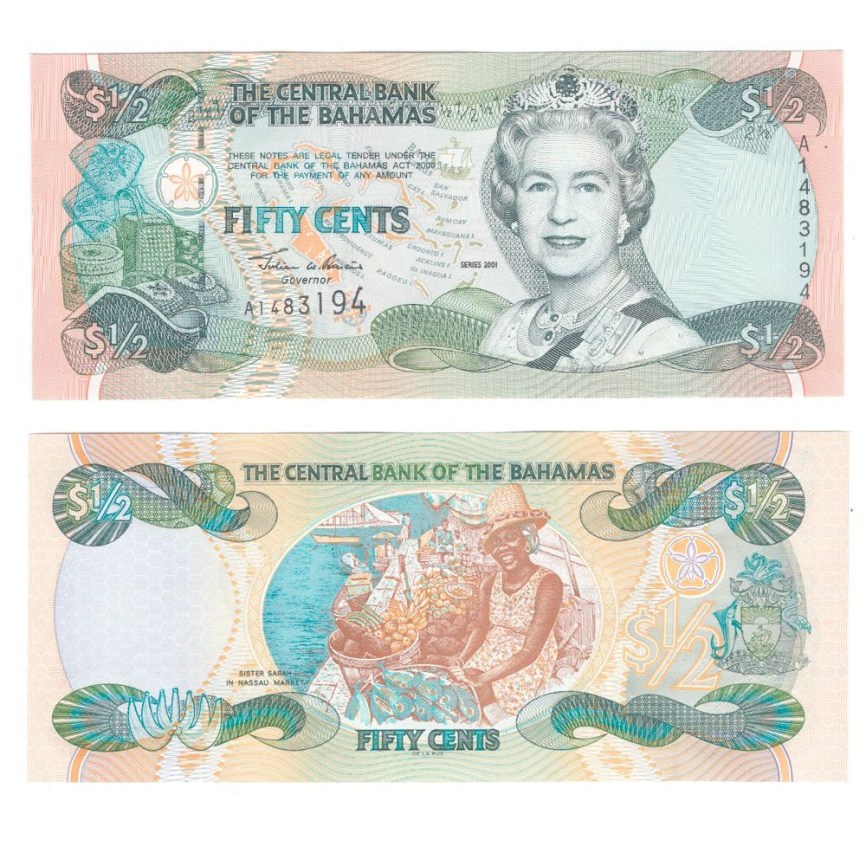 Багамы 1/2 доллара 2001 год фото 1