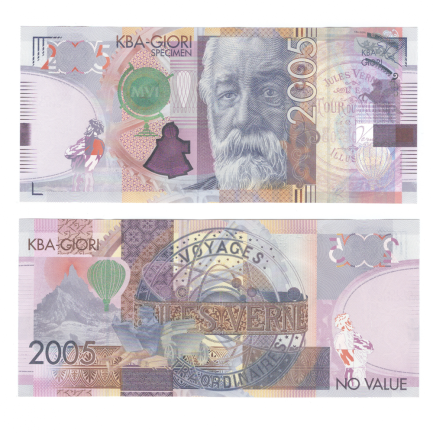 Тестовая банкнота Швейцарии KBA-GIORI "Жуль Верн" 2005 год фото 1