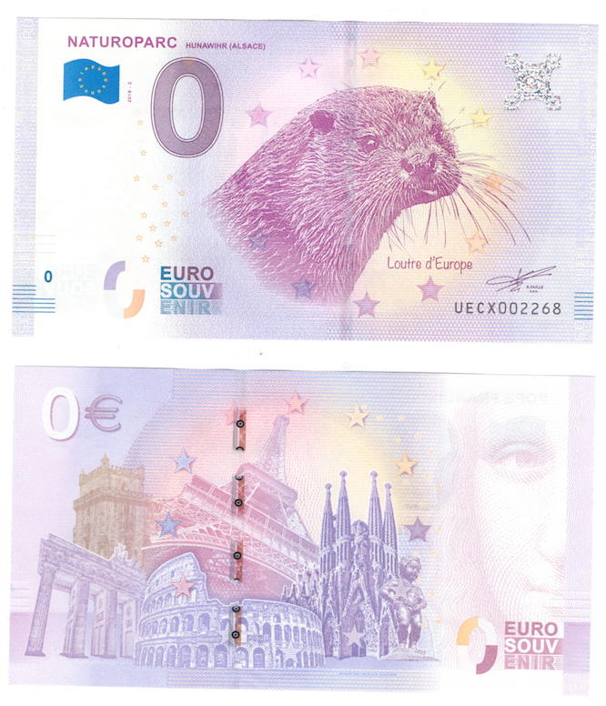 0 евро (euro) сувенирные - НатуроПарк во Франции, 2018 год фото 1