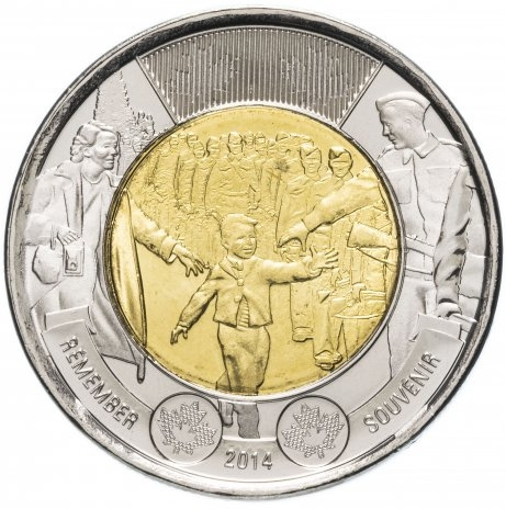 75 лет с начала Второй мировой войны - 2 доллара 2014 год, Канада фото 1