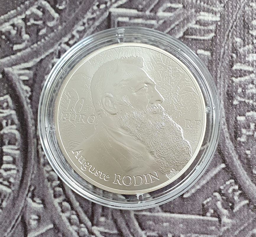 Огюст Роден. Мыслитель - Франция, 10 евро, 2017 год фото 2