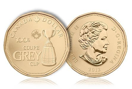 100 летие Grey Cup (Серый кубок) - 1 доллар 2012 года, Канада фото 2