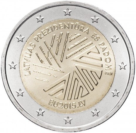 Председательство Латвии в ЕС - 2 евро, Латвия, 2015 год фото 1
