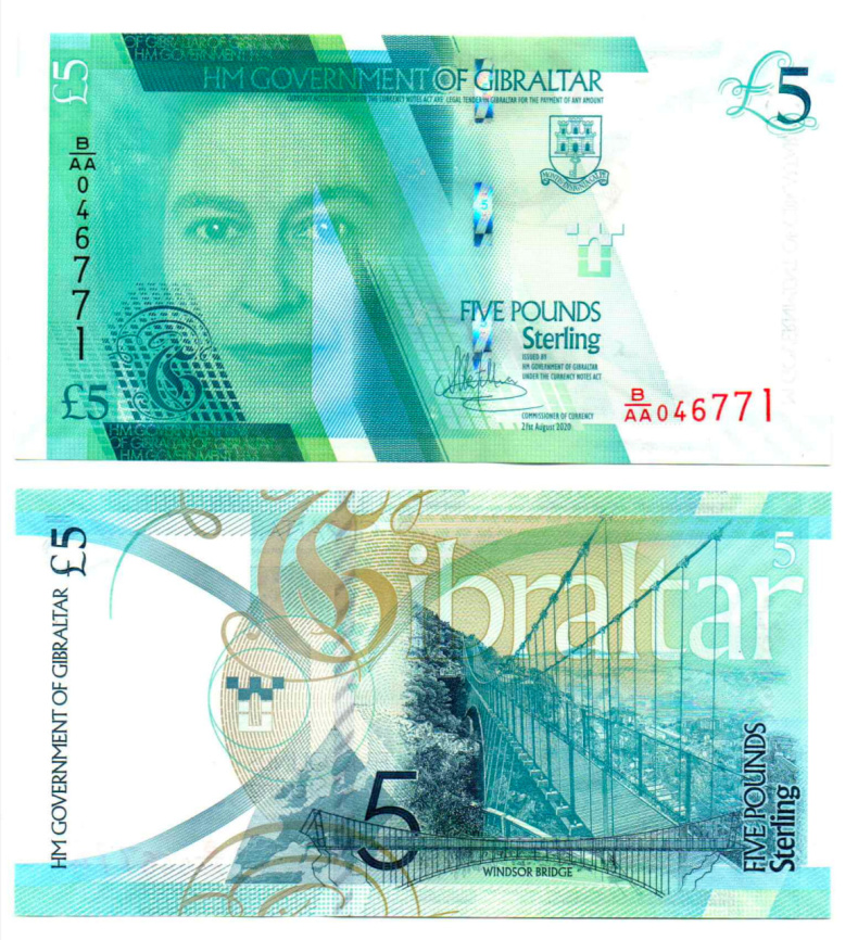 Гибралтар 5 фунтов 2020 год фото 1