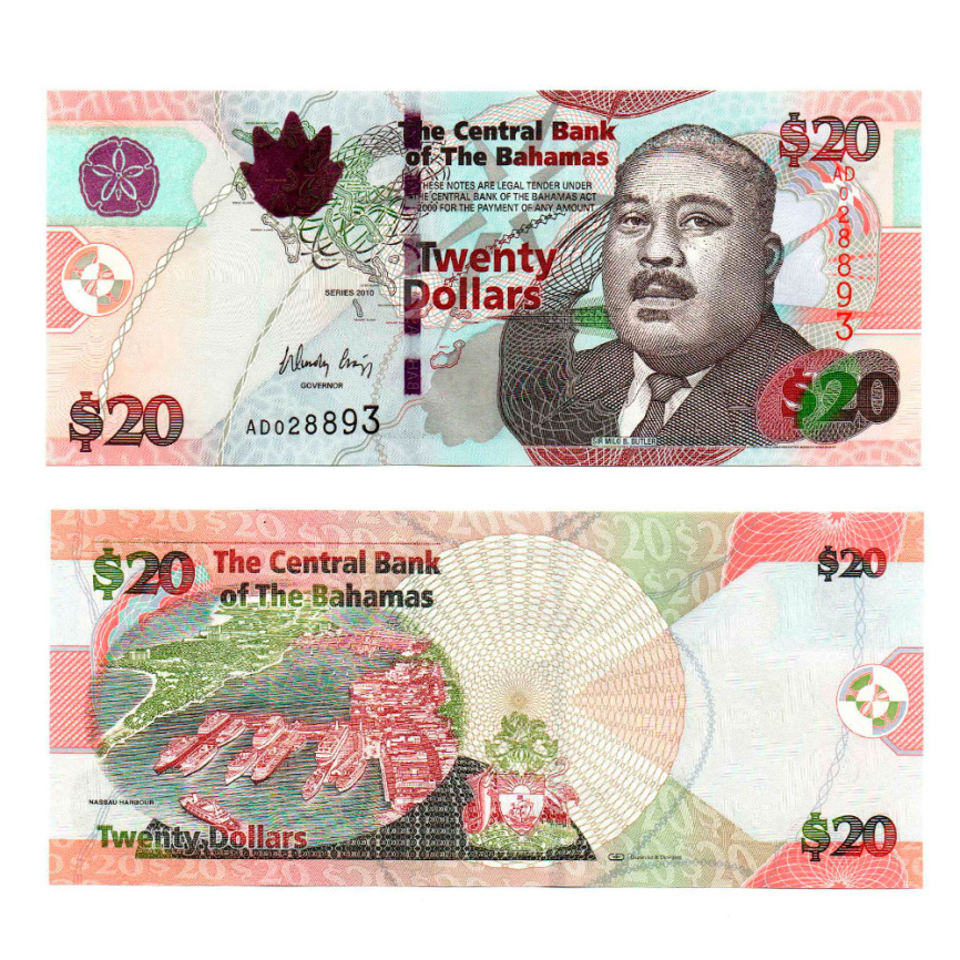 Багамские острова 20 долларов 2010 год фото 1