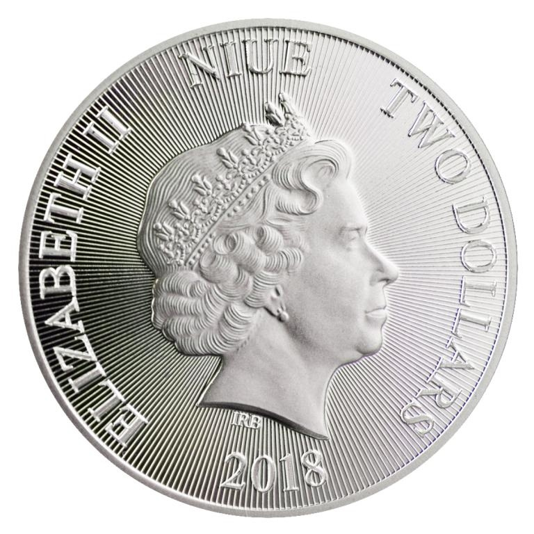 Лев, 2 доллара, о.Ниуэ, 2018 год фото 3