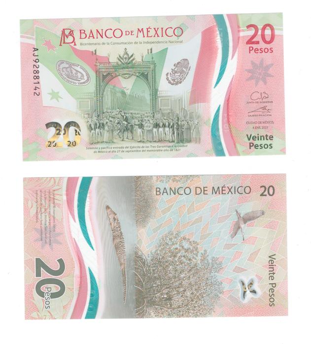 Мексика 20 песо 2021 год фото 1