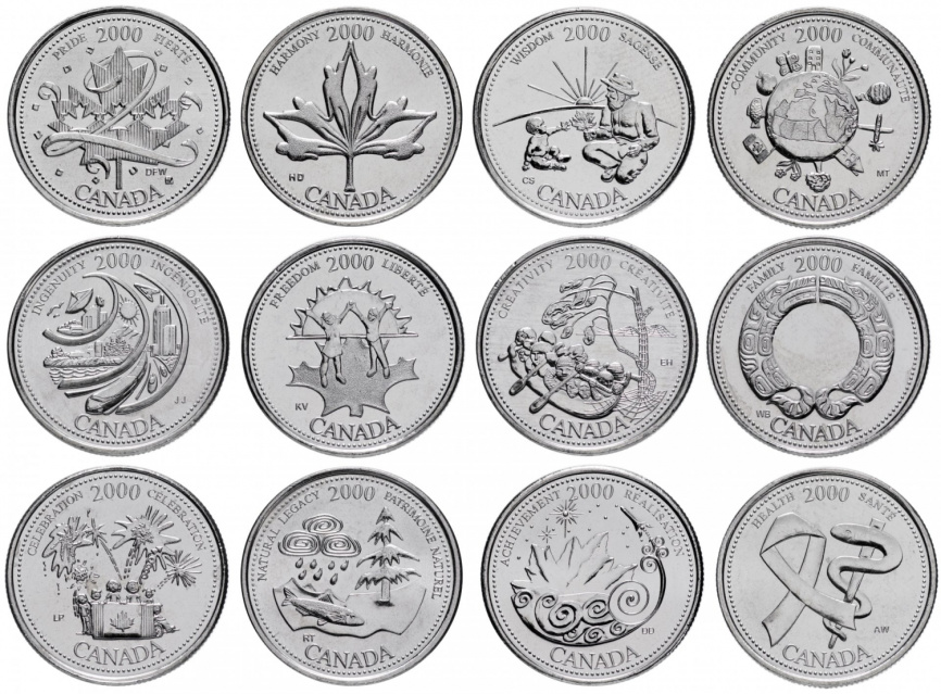 Набор из 12 монет - Миллениум, Канада, 2000 год фото 1