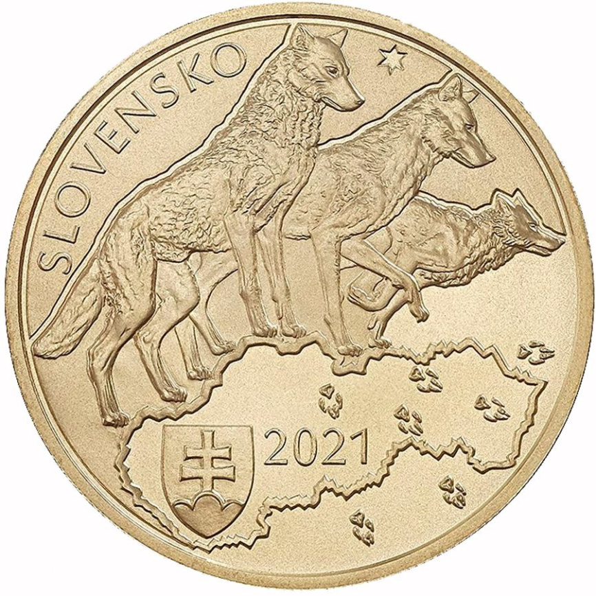5 евро Словакия 2021 - Волк (в капсуле) фото 1