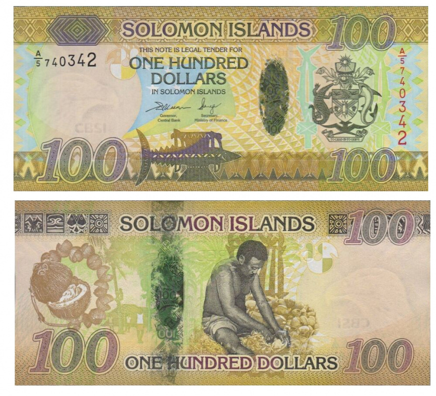 Соломоновы острова 100 долларов 2015 год фото 1