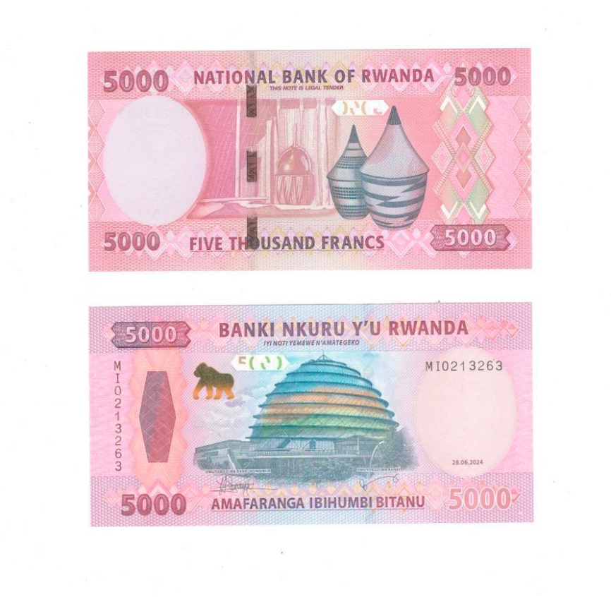 Руанда 5000 франков 2024 год фото 1