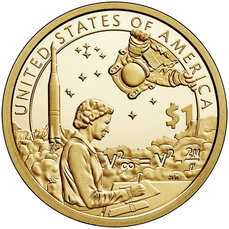Космические достижения - 1 доллар из серии Сакагавея (Индианка) США фото 1