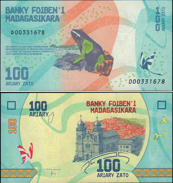 Мадагаскар, 100 ариари, 2017 год фото 1
