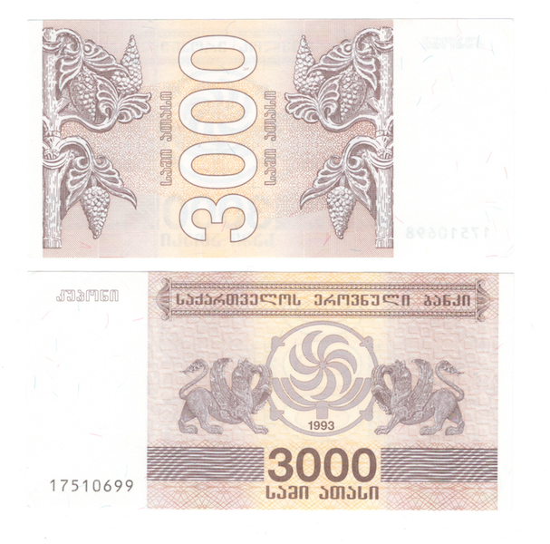 Грузия 3000 купонов 1993 год фото 1