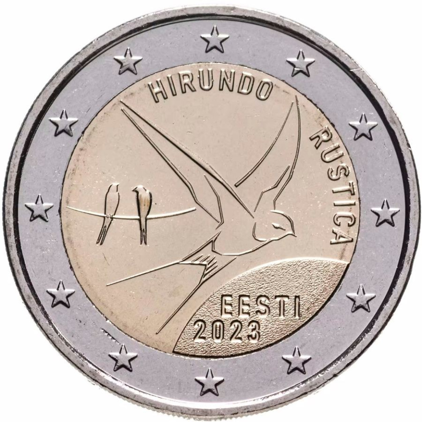 2 евро Эстония 2023 - Деревенская ласточка фото 1