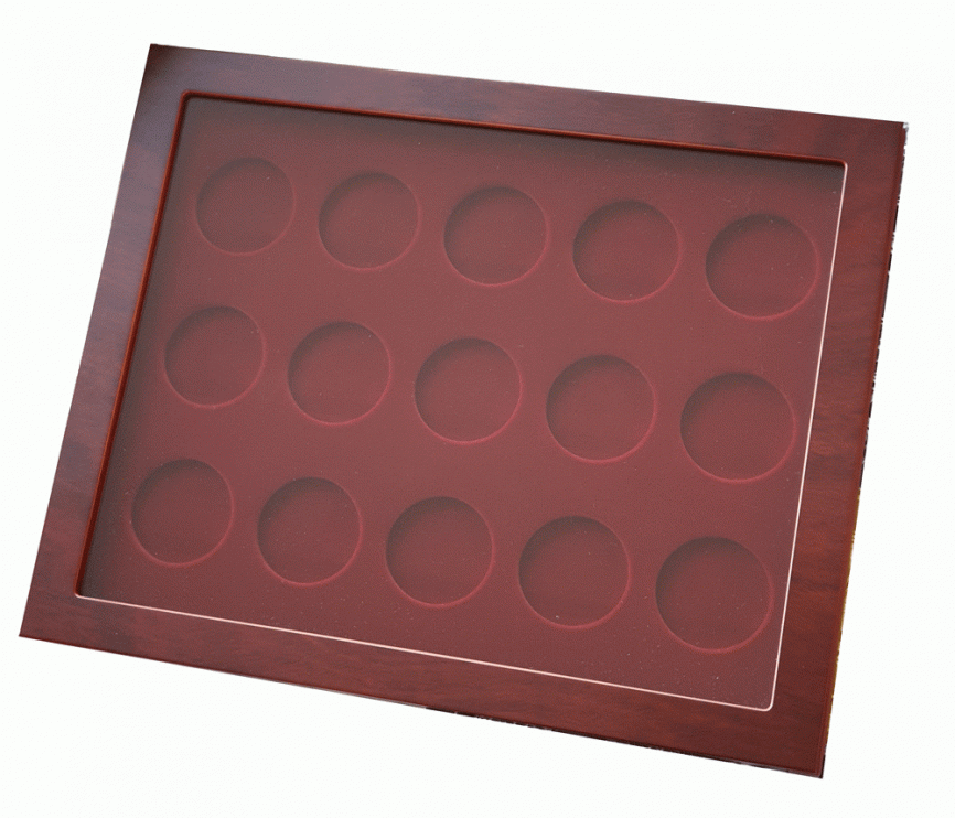 Витрина LOUVRE для 15 монет в капсулах (диаметр 44 мм)  фото 1