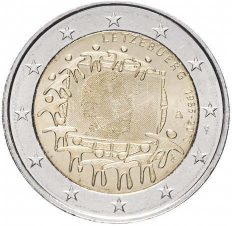 30 лет еврофлагу - 2 евро, Люксембург, 2015 год фото 1