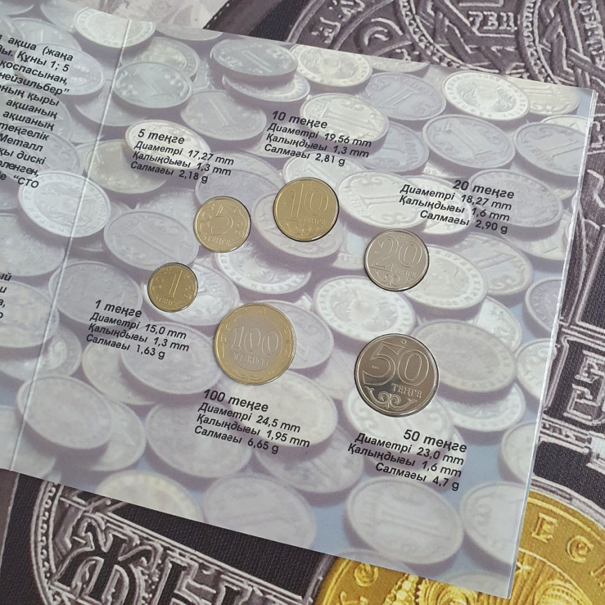 Набор монет в альбоме "Циркуляционные тенге 2002 год" фото 2