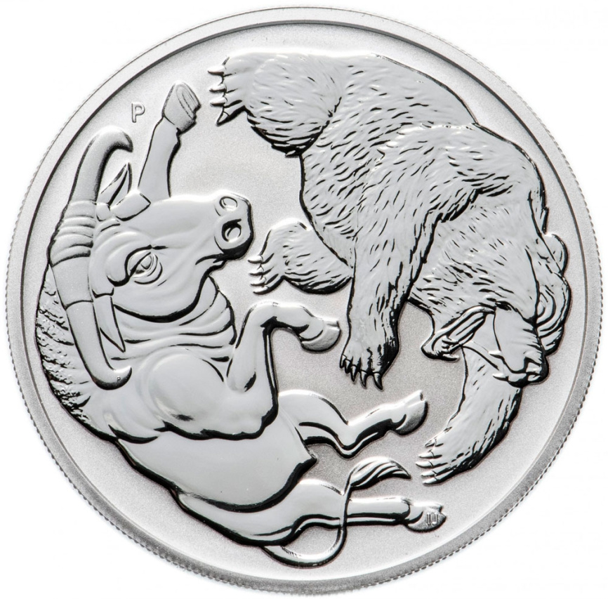 Бык и медведь - Австралия, 1 доллар, 2020 год фото 1