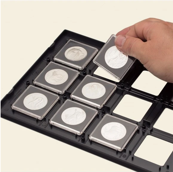 Альбом Albo Case для монет в квадратных капсулах на 4 кассеты (бордовый) фото 3