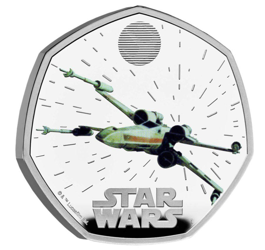 Звёздный истребитель X-wing (Х-крыл) "Звездные войны" - Англия, 2024 год, 50 пенсов фото 1