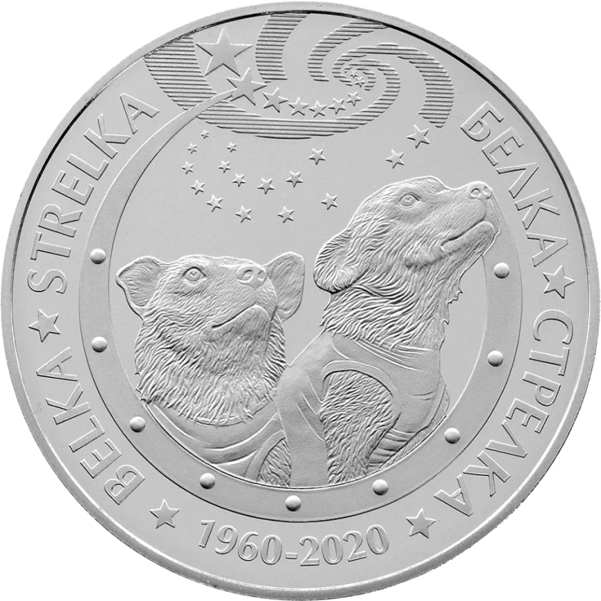 Белка - Стрелка - нейзильбер, 100 тенге фото 1