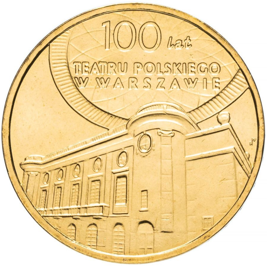 100 лет Польского театра в Варшаве - Польша, 2 злотых, 2013 год фото 1