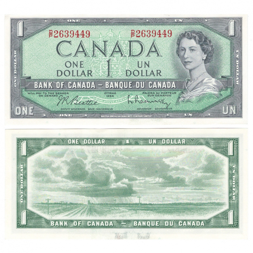 Канада 1 доллар 1954 года фото 1