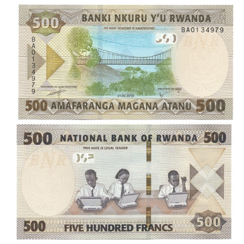 Руанда 500 франков 2019 год фото 1