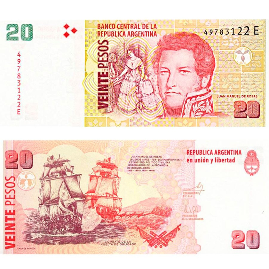 Аргентина 20 песо 2003 год фото 1