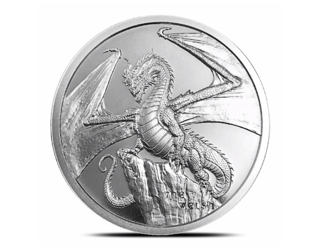 Мир драконов "The welsh Валлийский дракон" раунд серебро фото 1