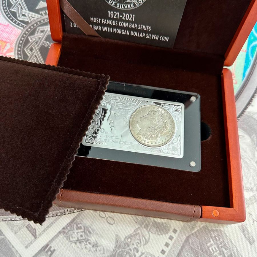 Доллар Моргана и серебряный слиток - памятный выпуск 1921-2021 гг фото 4