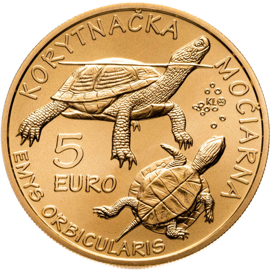 Европейская болотная черепаха - Словакия, 5 евро, 2026 фото 2