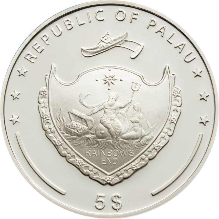 Остробрамская икона Божией Матери - Палау, 5 долларов, 2009  фото 2